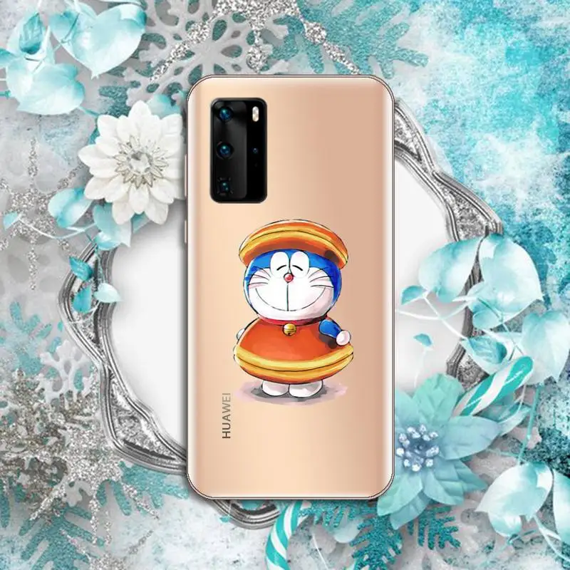 

doraemon cute funny aesthetic anime cartoon Phone Case Transparent for Huawei P honor 8 10i 20 30 40 smart 2019