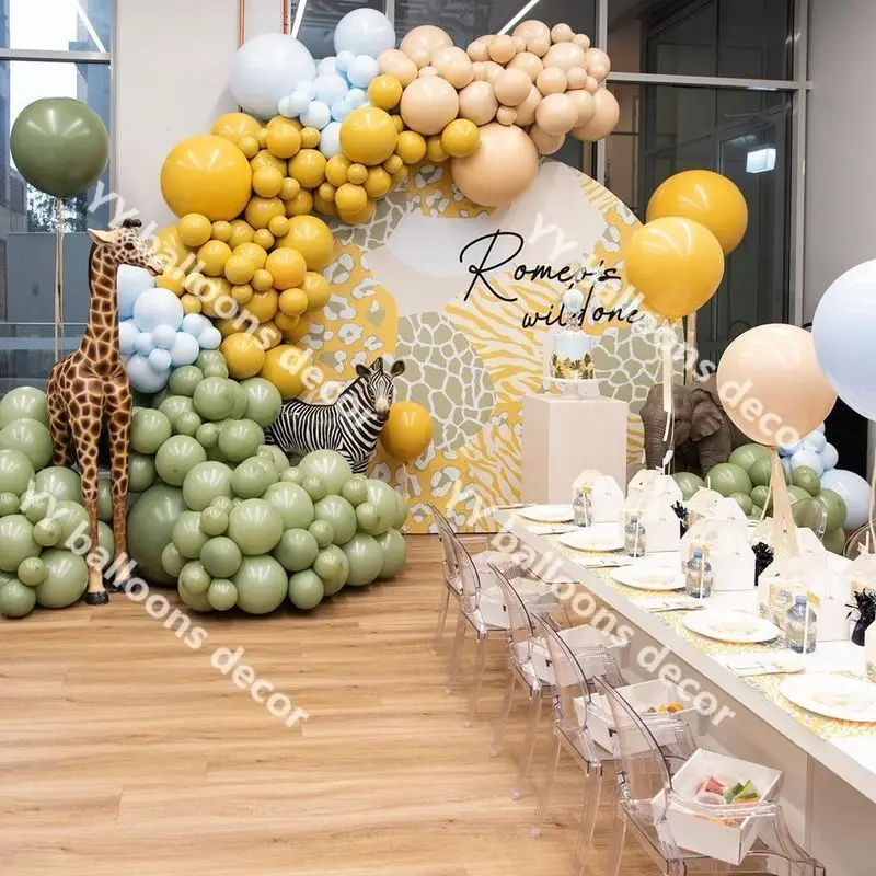 

Retro Ginger Apricot Green Balloon Garland Kit DIY Balloon Wedding Bridal Shower Birthday Party Baby Shower Global Decoration