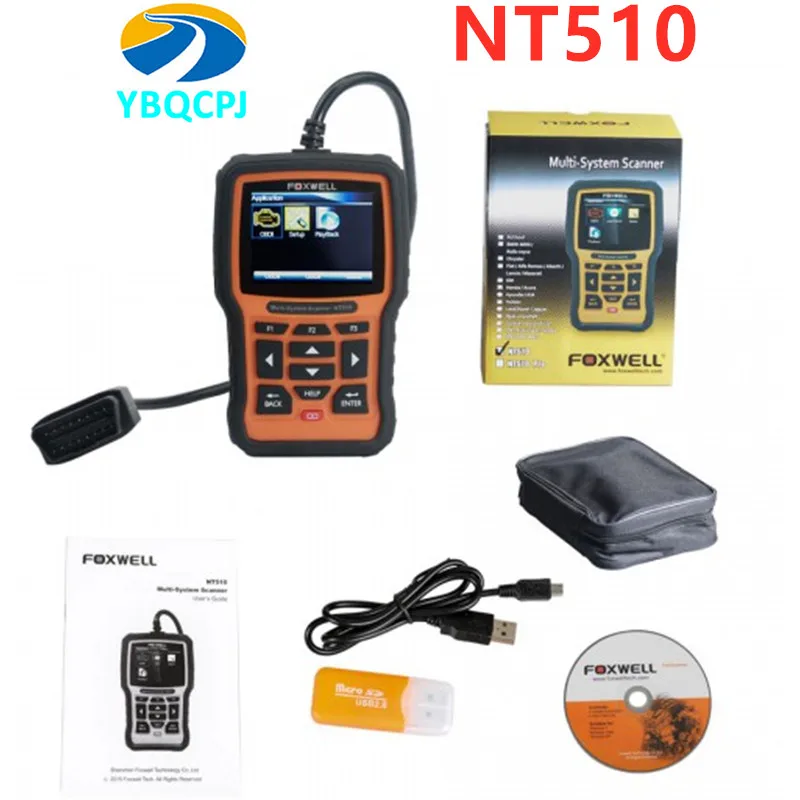 Многофункциональный сканер Foxwell NT510 Elite с 1 бесплатным автомобильным брендовым