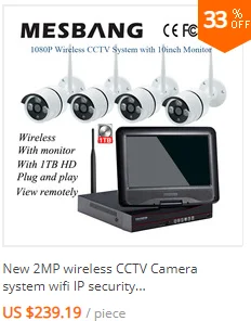 1080P беспроводная IP CCTV камера Камера системы наборы Спорт на открытом воздухе 2MP с поддержкой Wi-Fi IP Камера системы 8ch PoE NVR комплекты build in 1 ТБ HDD с монитором