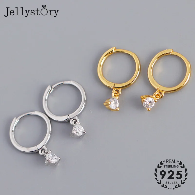 Фото Модные серьги подвески Jellystory из серебра 925 пробы с кубическим цирконием