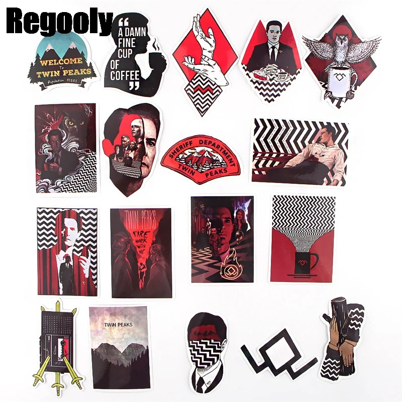 

Набор водонепроницаемых наклеек для скрапбукинга Twin Peaks, 18 шт., для скейтборда, чемодана, мотоцикла, гитары, граффити, подарок для детей игруш...