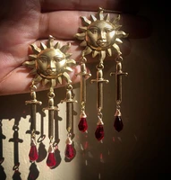 the sun dagger earringsgothic earringsstatement earringswitchy jewelry gift