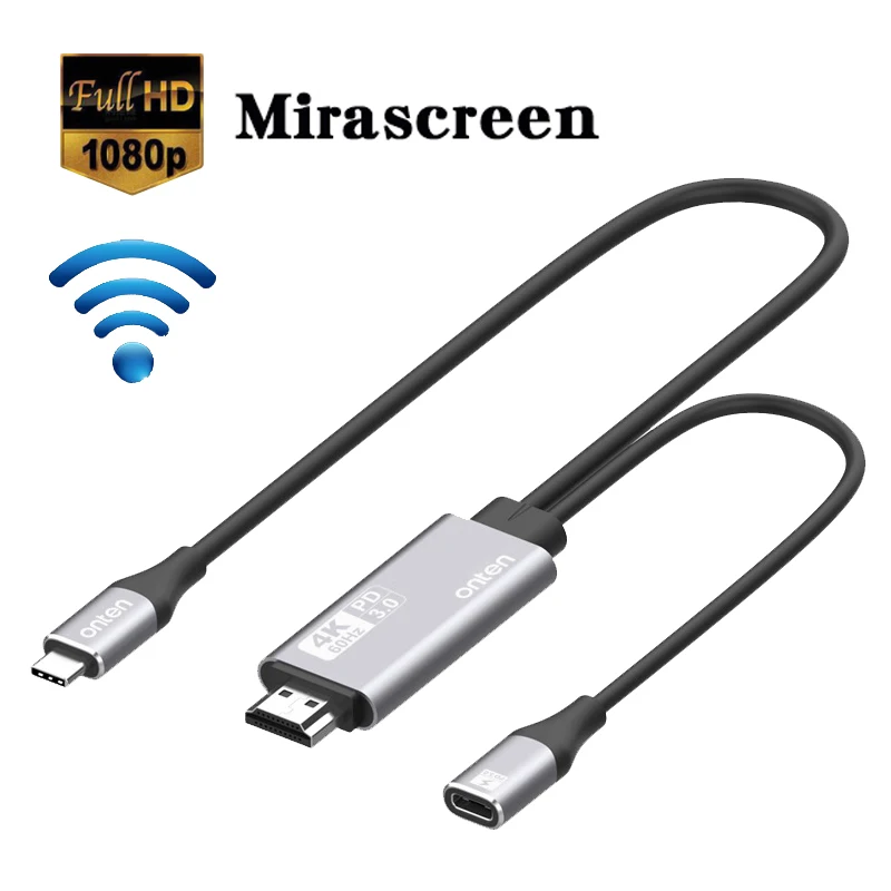 Usb-c para Hdmi-compatível Cabo tipo c Compartilhamento de Tela Plug Play 1.8m Longa Linha Design Display Receptor Pd3.0 Vara 4k hd 60hz And