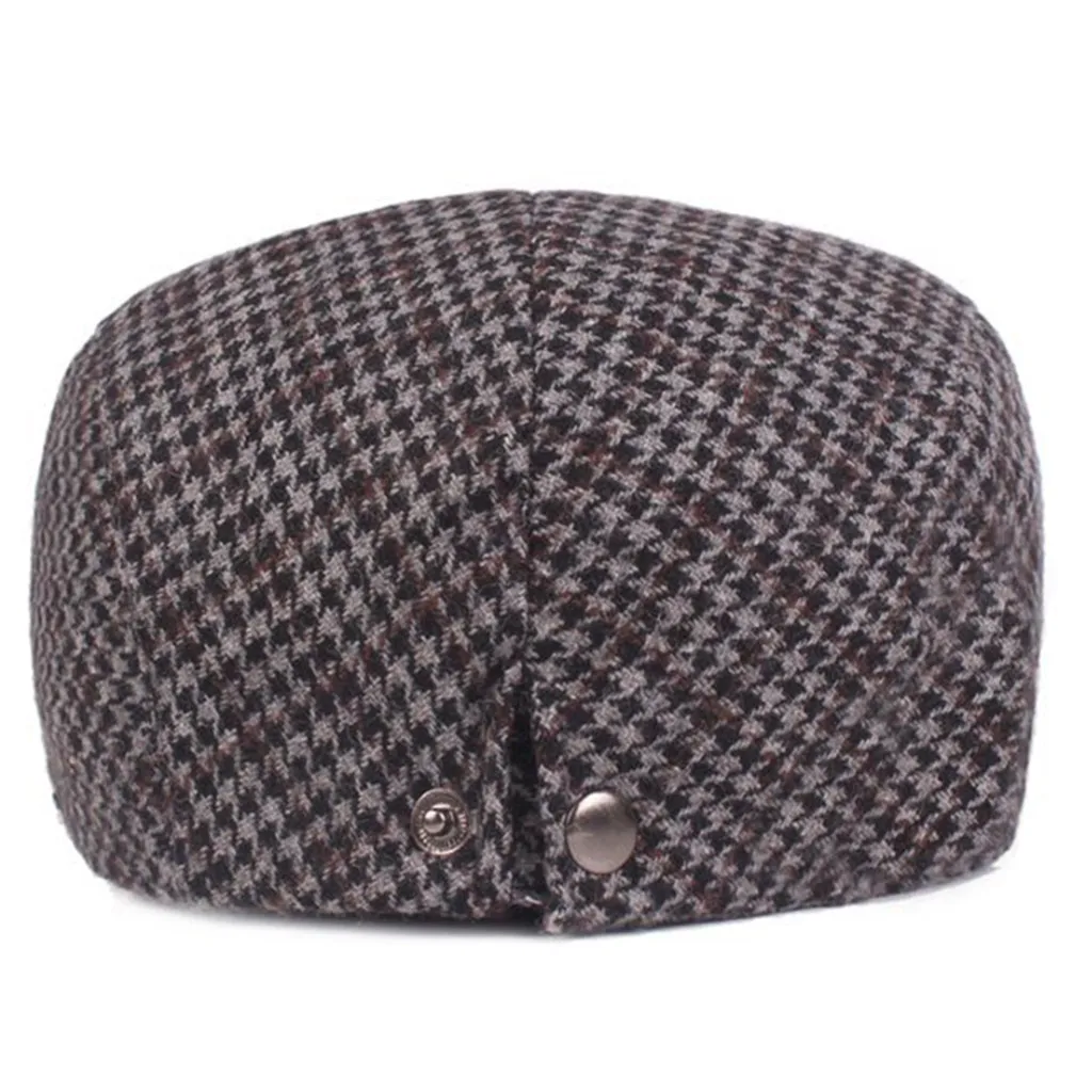 Beret Peaky Blinder Men Women Vintage Plaid Houndstooth Felt Berets Hats Winter Warm Flat Cap Duckbill Caps берет 베레모 #H |