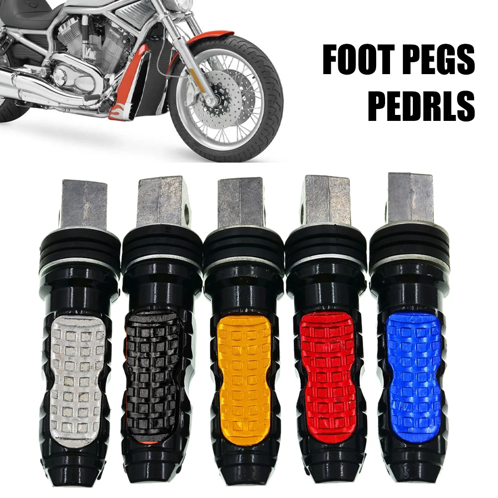 

Pair Aluminum Motorcycle Rear Passenger Foot Pegs Pedals Footrest Scooter Foot Peg Universal Motorbike Modification Accessories