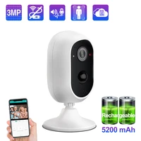 techage 3mp wireless battery camera rechargeable home security ip camera pir motion detetcion two way audio night vision tf card