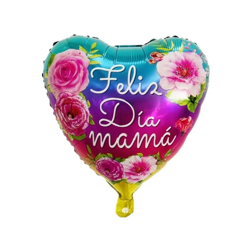 18/22 дюймов Сердце Круглый Форма печатных испанская мать Фольга воздушные шары на