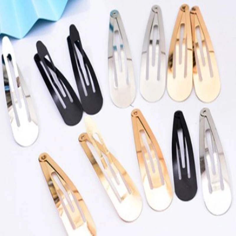 

200PCS Silver Black&Golden Hair Clips 4/5/6/7/8 cm Craft Bow Handmade DIY Hair Accessories for Women Girls Hair Grip Hair Clip