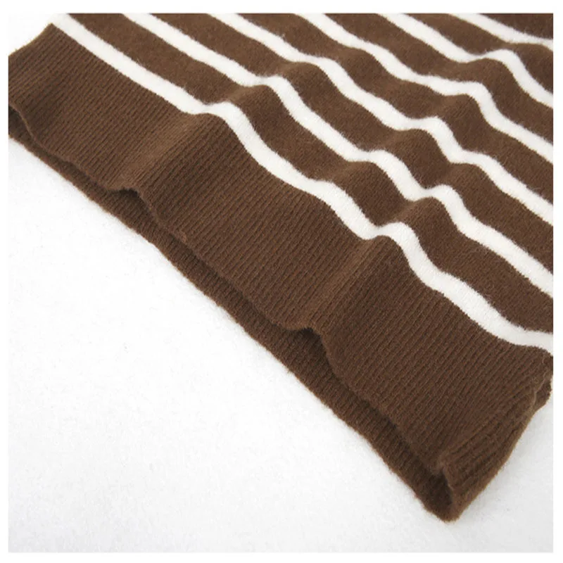 

2020 Autumn And Winter New Style Loose O-neck Long Sleeve Classics Striped Casual Pollover Women Basic Woolen Sweater