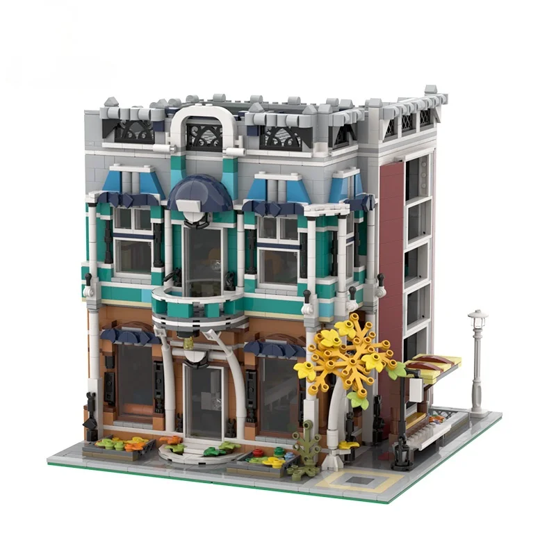 Конструктор MOC Street Scene Libra Cafe Bookshop Классические фирменные креативные Модульные