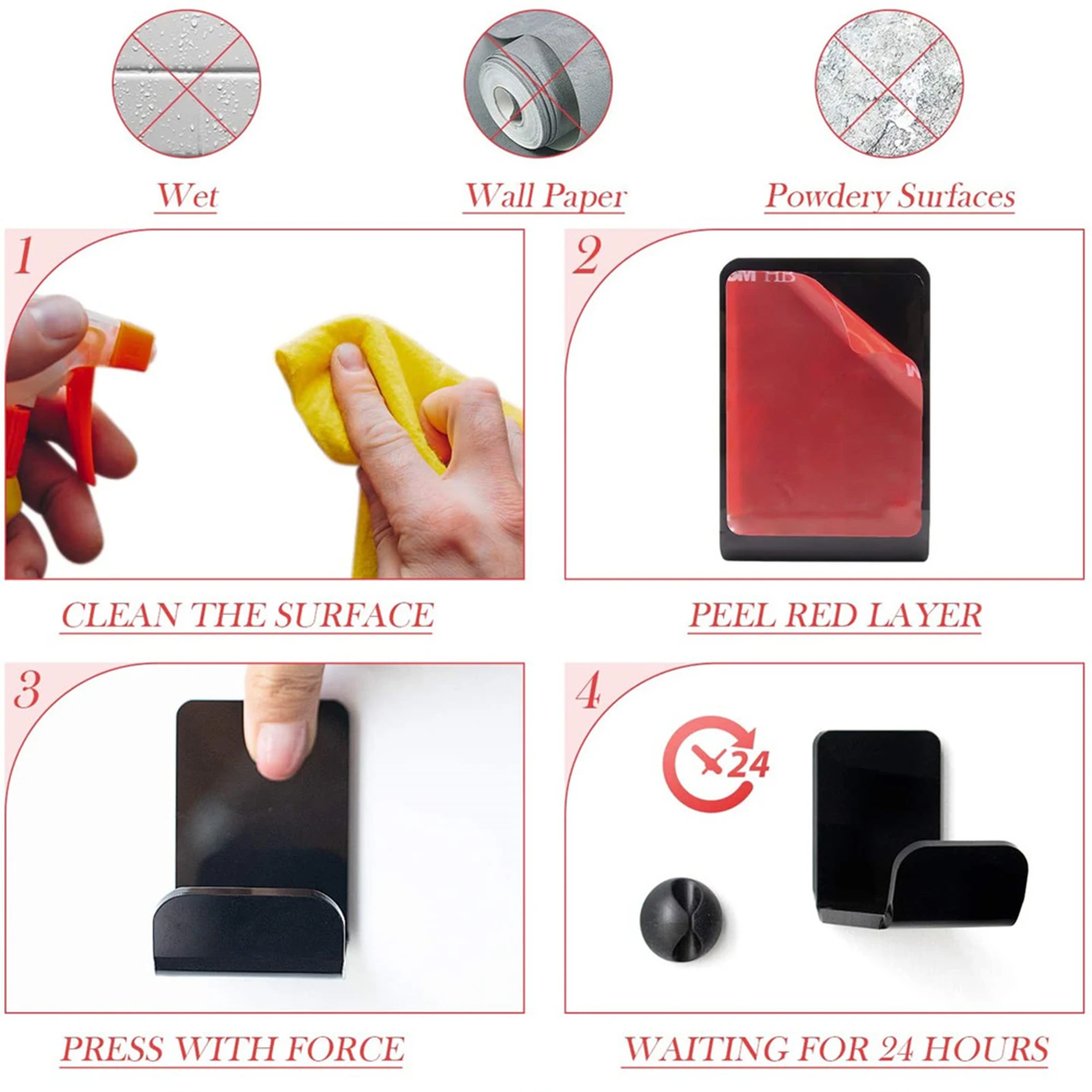 

Controller Holder Headphone Headset Stand Hanger Wall Mount Set of 2 No Drilling Required Universal Headphone Holder