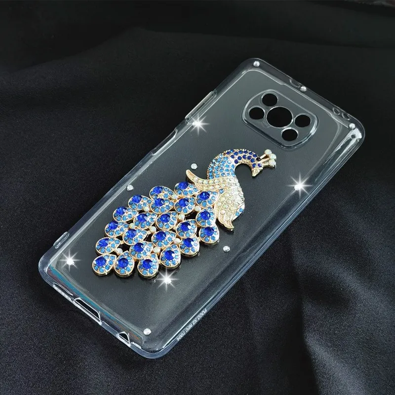 Чехол для Xiaomi A2 Lite A3 Mi 9 POCO X3 F2 Redmi Note 7 6 8 Pro 10 8T Rhinestone Armor мягкий чехол телефона 5