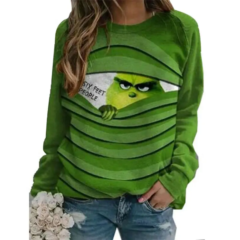 

Womens Winter Pullover Long Sleeve Printed Crew Neck Sweatshirts Tops T-Shirts