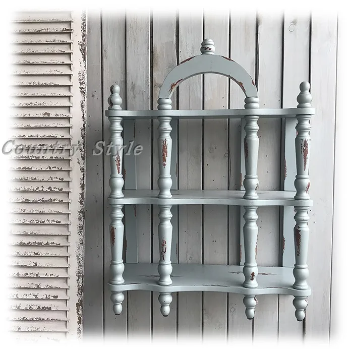 

3 tier retro shabby wooden french chic display shelf