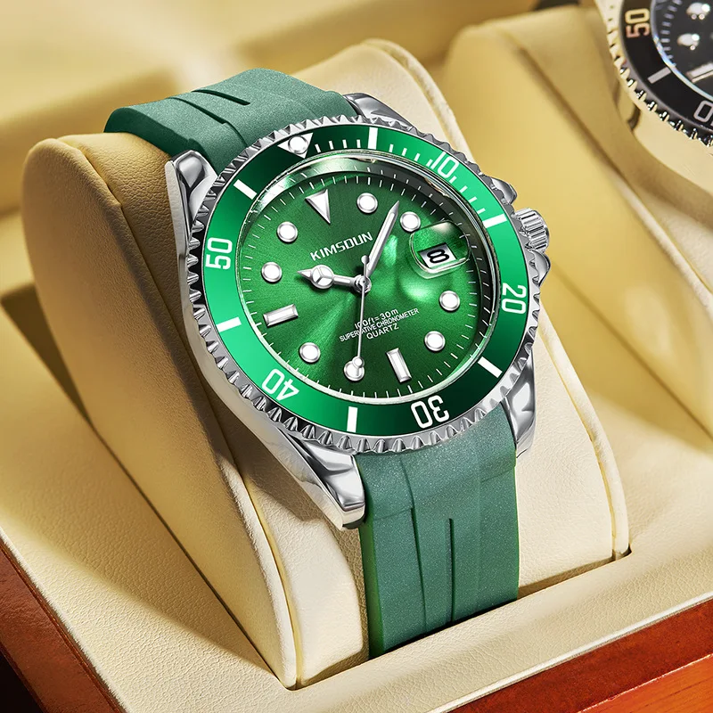 

Часы KIMSDUN популярные мужские часы с силиконовым ремешком модные трендовые светящиеся водонепроницаемые мужские кварцевые часы