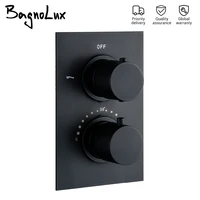 bagnolux brass black double handle embedded thermostatic cooling and heating control valve bathroom shower faucet