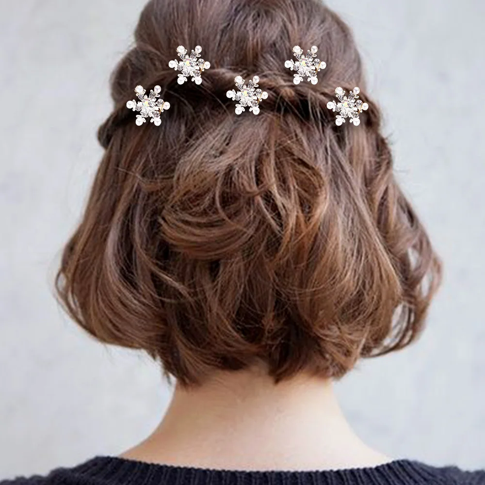 5 шт. Снежинка цветок шпилька для волос модные ювелирные изделия прекрасный