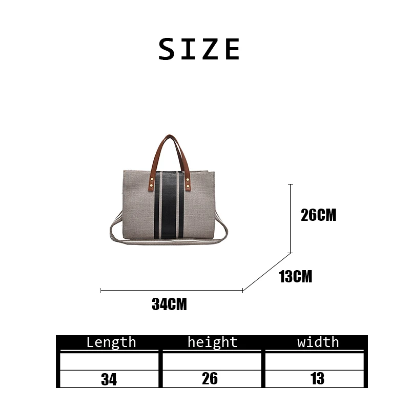 

2020 women large capacity tote bag new autumn winter canvas handbag versatile simple striped design one shoulder bags