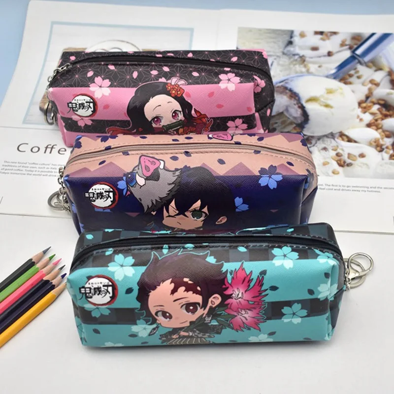 

Zipper Canvas Students Pencil Bag Wallet Storage Bag Anime Demon Slayer: Kimetsu no Yaiba Pencil Bag Stationery School Supplies