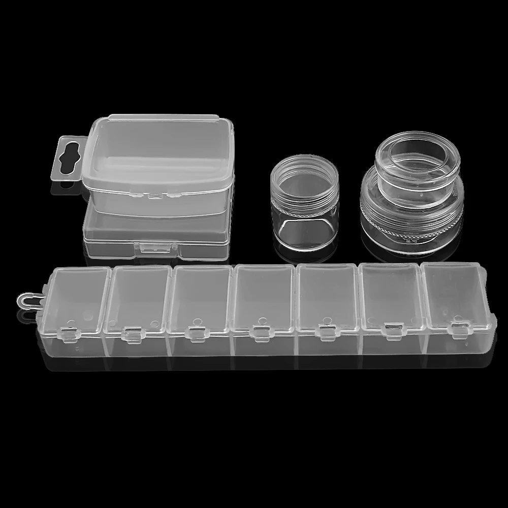 Белый пластиковый контейнер для хранения ювелирных изделий регулируемый бусин