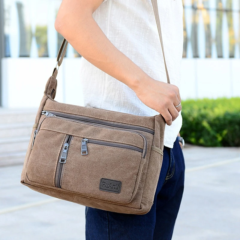 Men Travel Bag Canvas Casual Tote Men's Crossbody Outdoor Bags Mens Messenger Retro Zipper Shoulder High Quality |