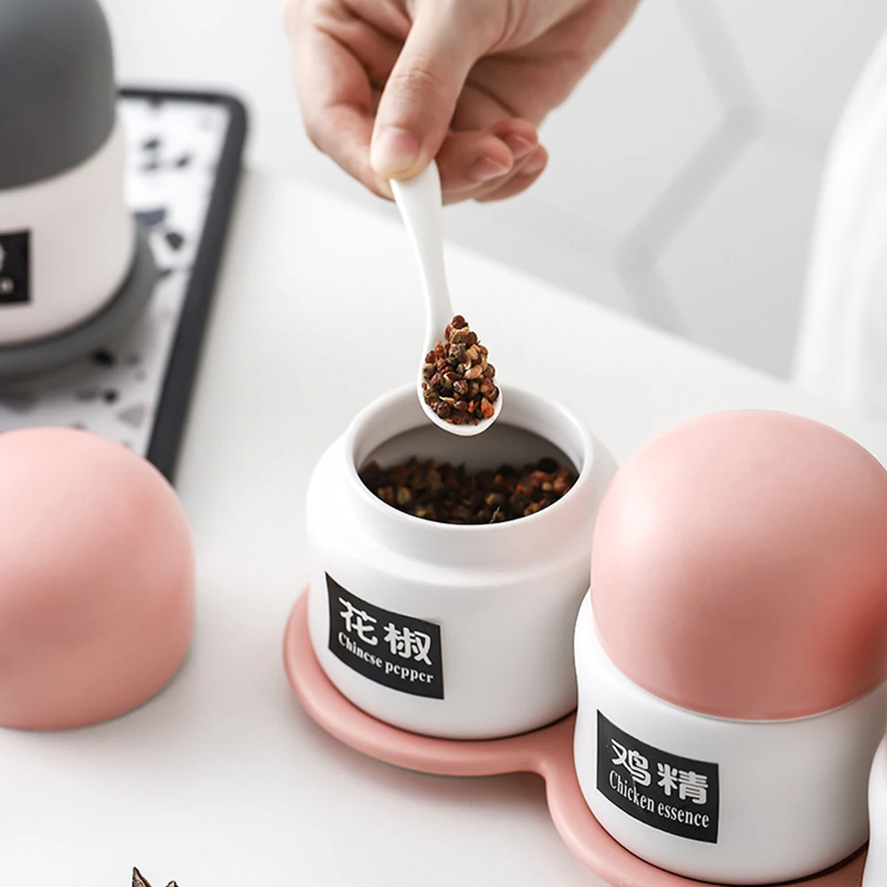 Керамика емкости для хранения специй баночки контейнер приправы с крышками