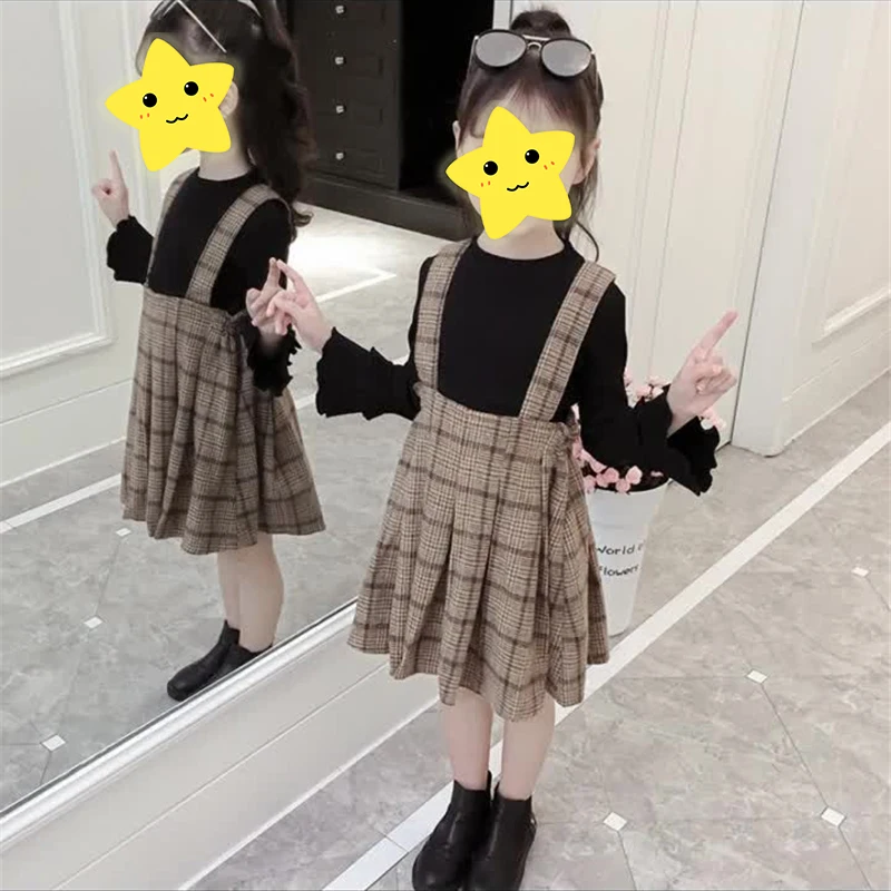 19 новая милая детская одежда для маленьких девочек клетчатая юбка-комбинезон без