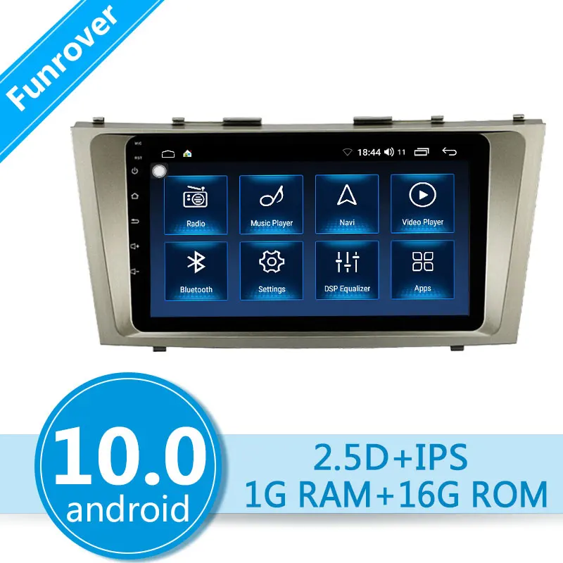 FUNROVER Android 10.0 4 Core головное устройство 4G в автомобиле Радио Мультимедиа Видеоплеер Навигация GPS для Toyota Camry 6 XV 40 50 on.