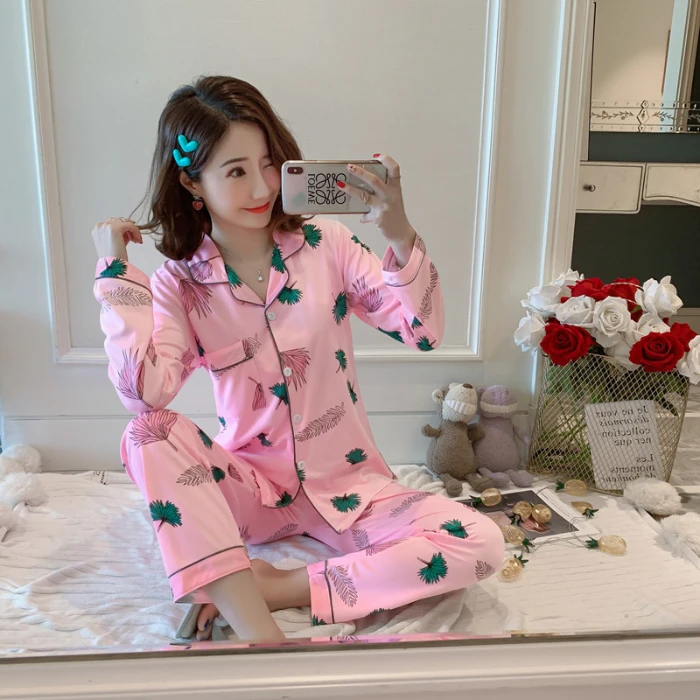 Пижамы для девочек Сезон осень зима Удобные женские пижамные комплекты с