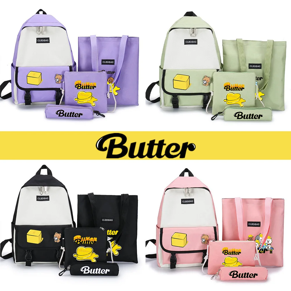 Butter Backpack Bangtan Boys One-shouldered Backpack 4 Pcs Set K Pop Jung Kook RM Jin Suga J-hope Jimin V
Butter Backpack Bangtan Boys One-shouldered Backpack 4 Pcs Set K Pop Jung Kook RM Jin Suga J-hope Jimin V