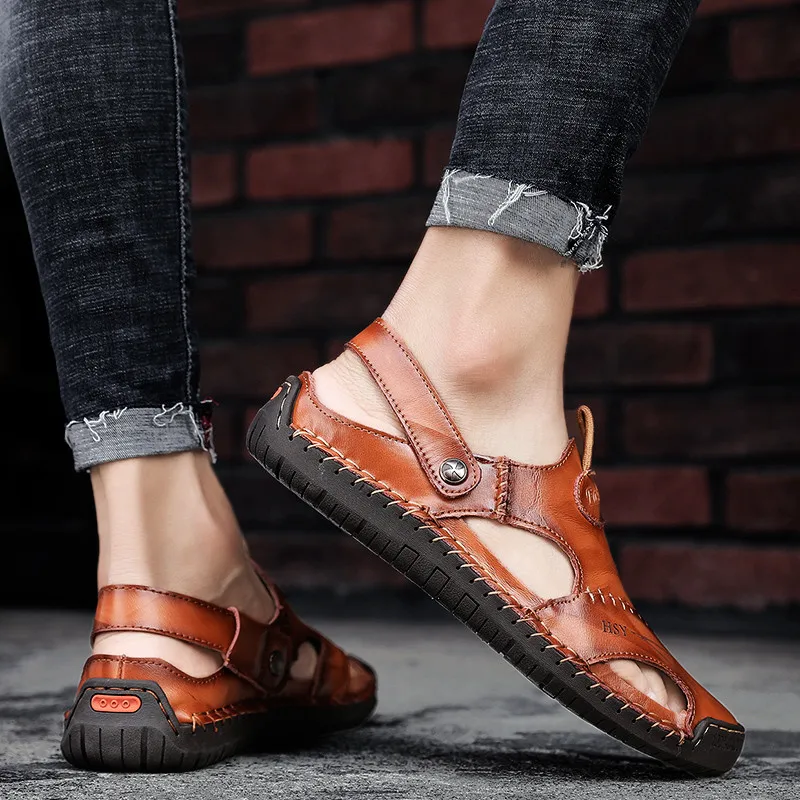 

Breathable Light Outdoor Flat Wear-resistant Home Sandals Men Brand Sandy Beach New 2021 Men's Summer Shoes Slippers Casual