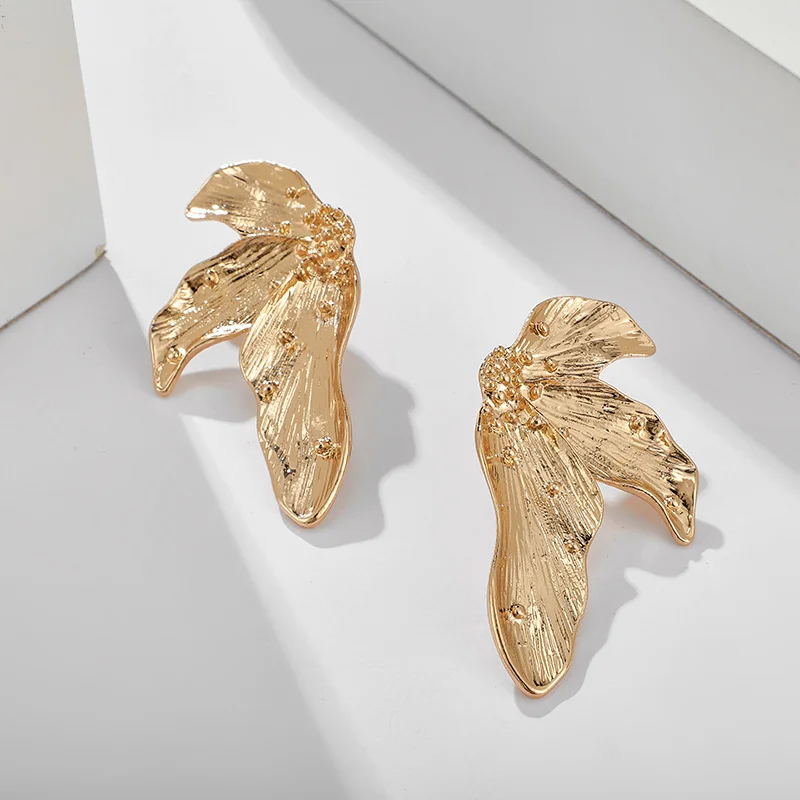 Женские серьги с крупными цветами Винтажные золотого цвета роскошные 2020 |