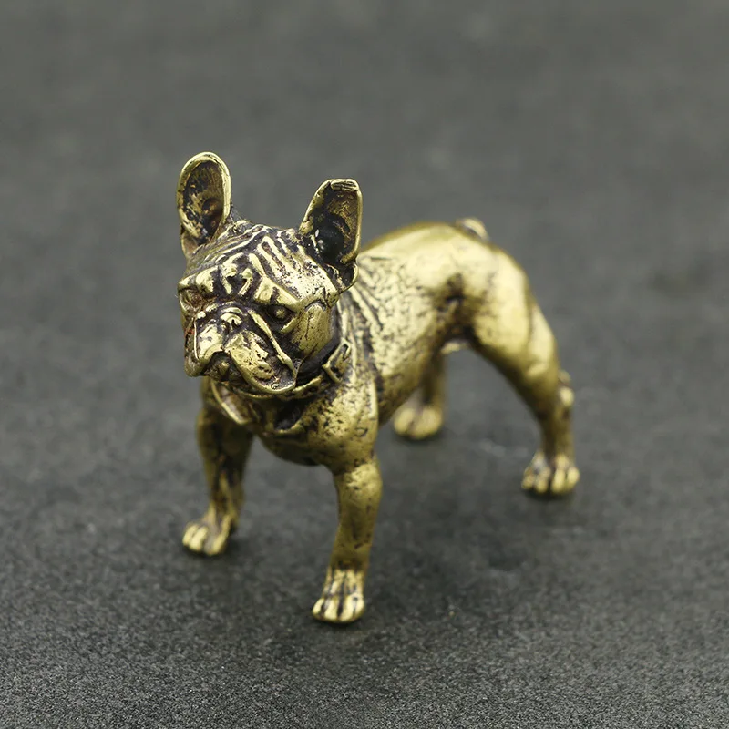 

Cute Mini Brass Bulldog Statue Animal Dog Props Sculpture Home Office Party Bar Desk Decoration Ornament Funny Toy Gift