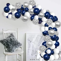 110 pcs nave blue white silver balloons garland kit arch for royal baby shower wedding birthday party diy decoration
