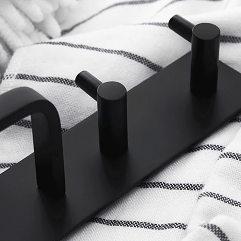 

1pcs Punch-free Space Aluminum Wall-mounted Towel Bar Kitchen Toilet Shower Ball Storage Hanging Hooks