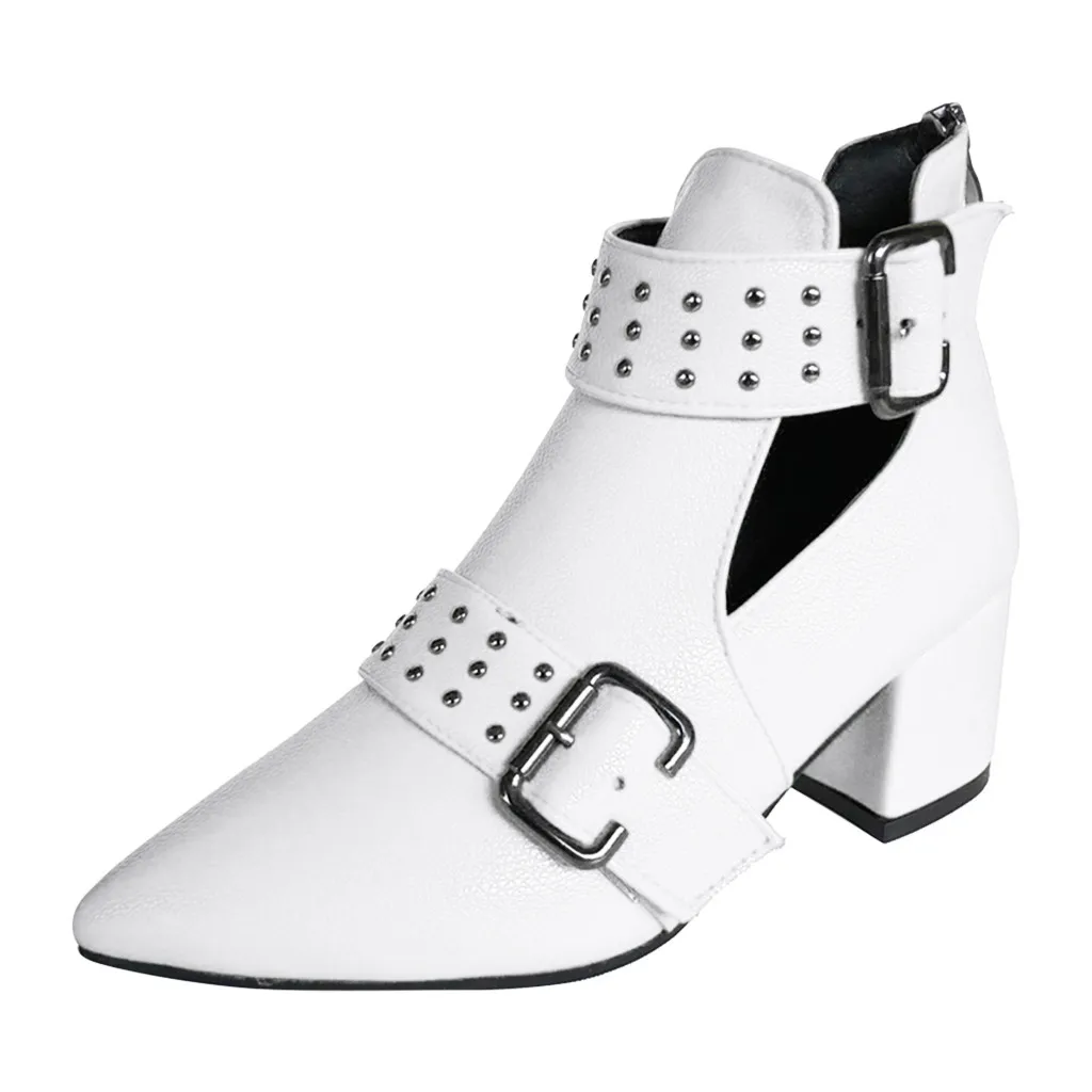 

2019 NewFashion Women's Boots SpringAutumn Ladies Vintage Ankle Boots Rome Pointed Toe Casual Single Shoes Short Boot
