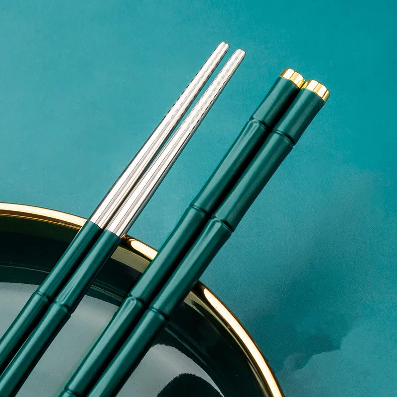 5 пар в комплекте зеленого цвета бамбуковая форме анти скольжения палочки