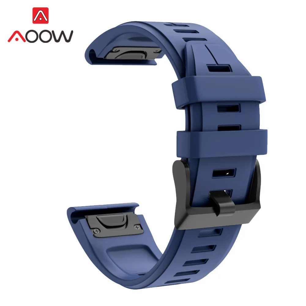 Navy blue Силиконовые ремешки для часов Garmin fenix6 6S 5X 6X 5S x5plus 3 3HR forerunner935 945 подход S60 ремешок браслет ремень/20 мм/22 мм 26 мм - Цвет ремешка: Navy blue
