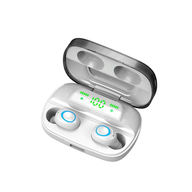 White-LED YPAY S11, 3500 мА/ч, внешний аккумулятор, наушники, Bluetooth, беспроводные, спорт, Inear, TWS, игровая гарнитура, шум, наушники с сенсорной кнопкой - Цвет: White-LED