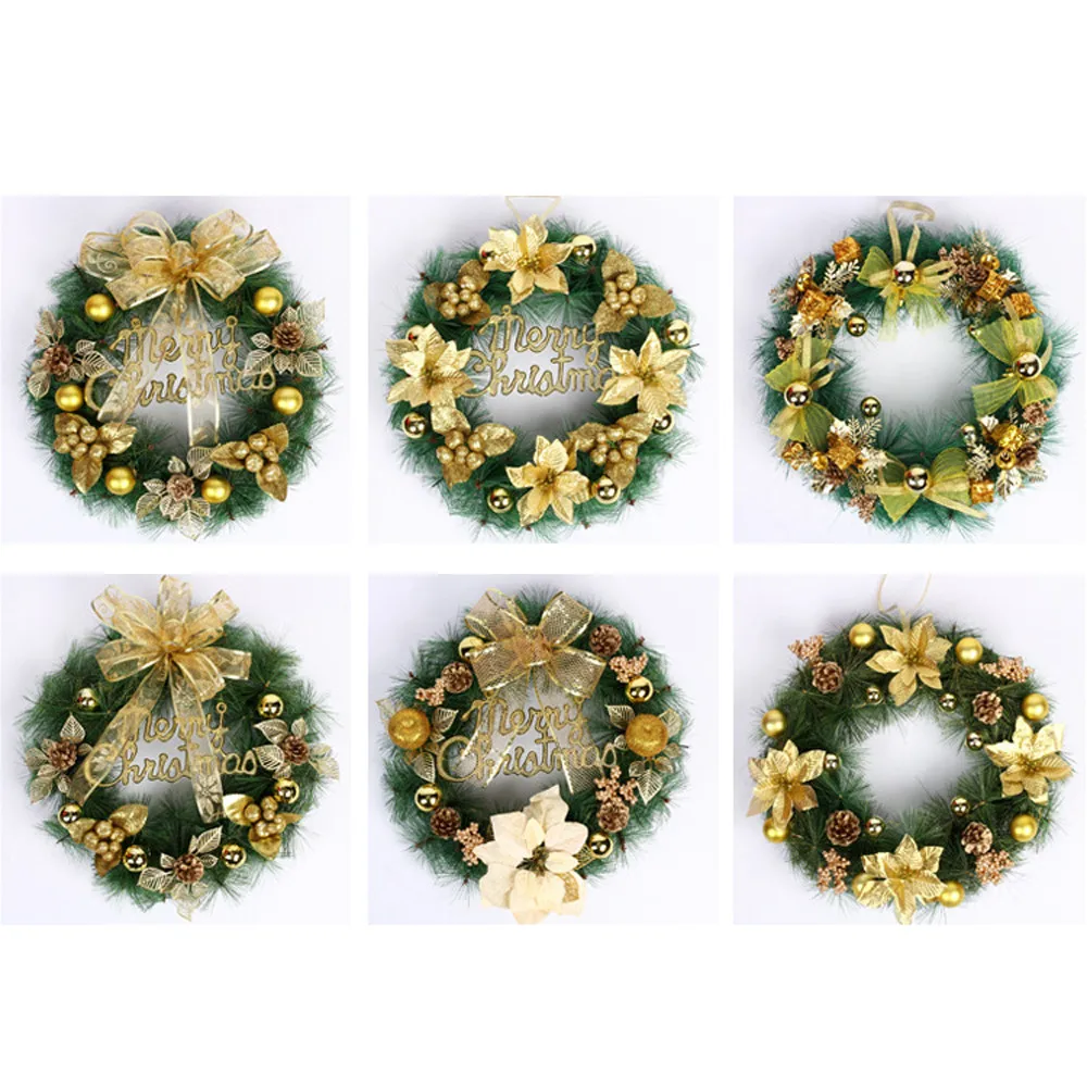 Венки для передней двери красивый Рождественский лист вечеринки осенний дверной