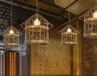 american retro wrought iron bird cage chandelier creative personality industrial wind cafe restaurant bar small bird chandelier