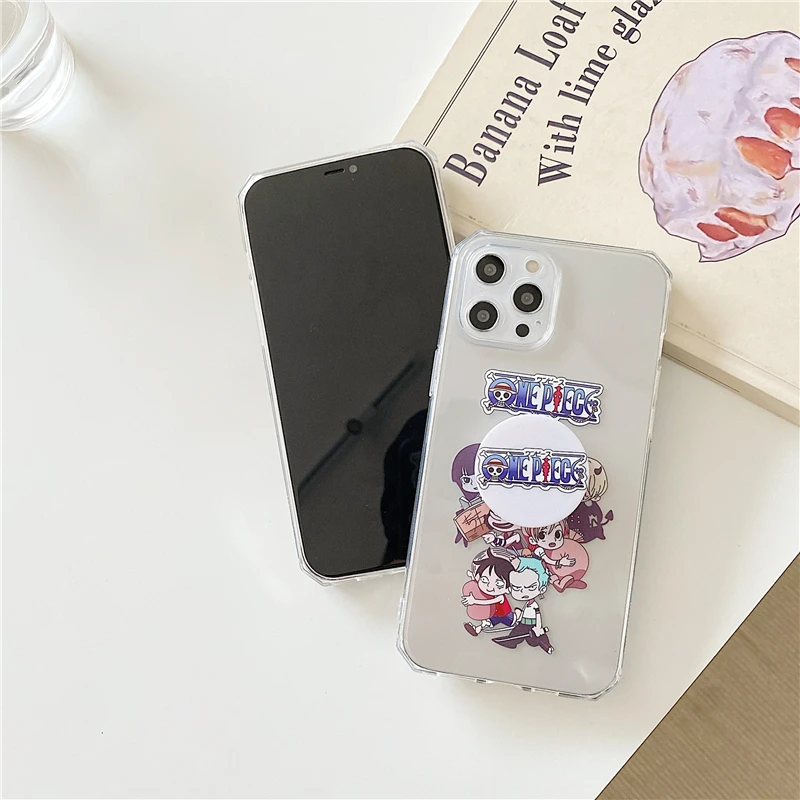 

Shockproof Stand Holder Case for Apple iPhone 11 Pro 12 Mini XS Max XR X SE 2020 7 8 6S Plus Cover One Piece Soft Silicone Shell
