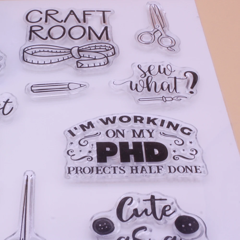 Прозрачные штампы Alinacutle для рукоделия комнаты швейной машинки ножницы сделай