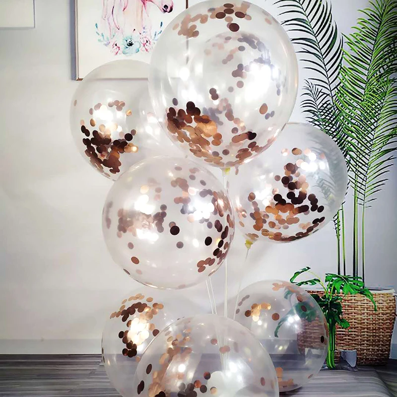 

New Rose Gold Balloons Decor Anniversaire Adulte Baby Shower Boy Girl Balloon Happy Birthday Party Decoration Wedding Supplies