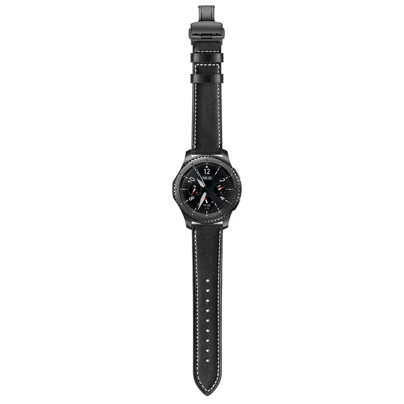 Итальянский кожаный ремешок для samsung galaxy watch 46 мм ремешок gear s3 ремешок 22 мм браслет huawei часы gt ремешок Бабочка Пряжка 46