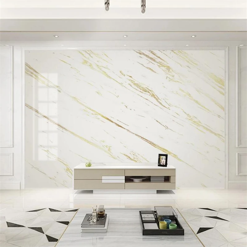 Обои на заказ большие золотистые шелковые с геометрическим рисунком под Белый