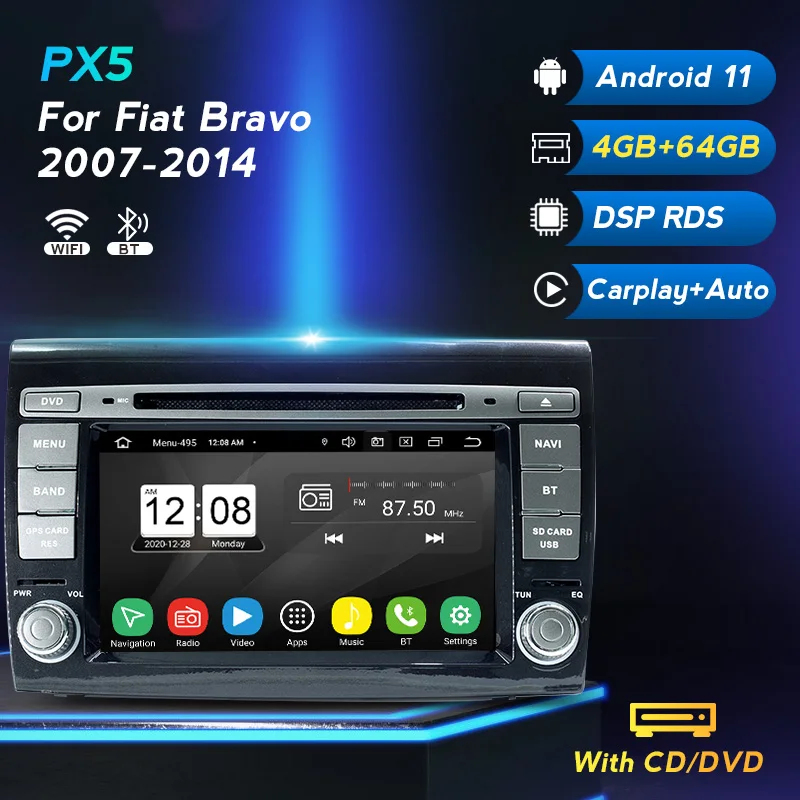 

Автомобильная Мультимедийная магнитола для Fiat Bravo 2007 2008 2009 2010 2011 2012 2013 DSP 4G LTE Android авто