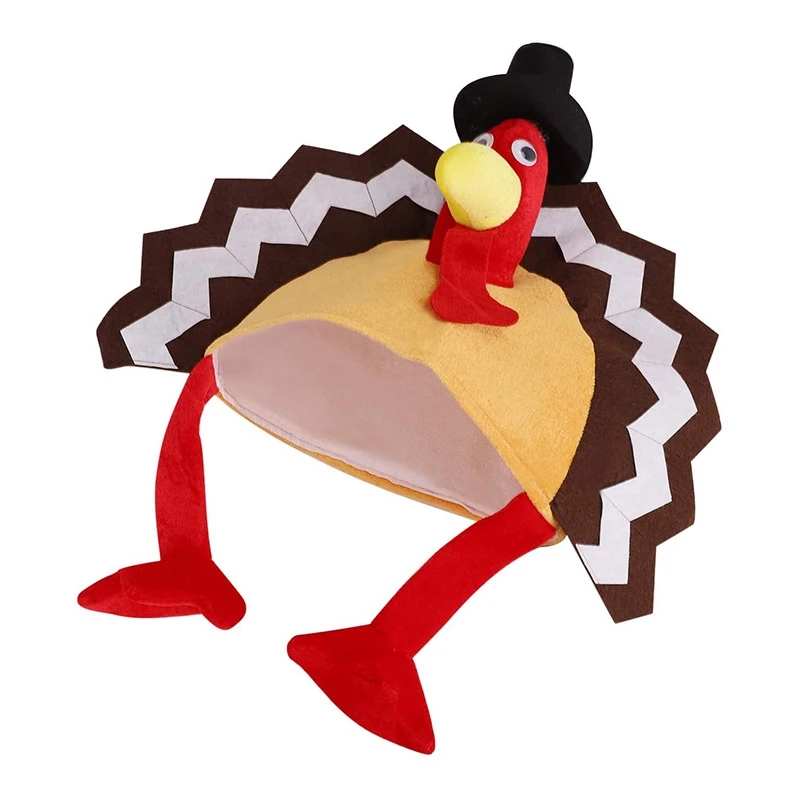 

Novelty Xmas Turkey Thanksgiving Hat with Head, Legs and Tail Fancy Dress Accessory