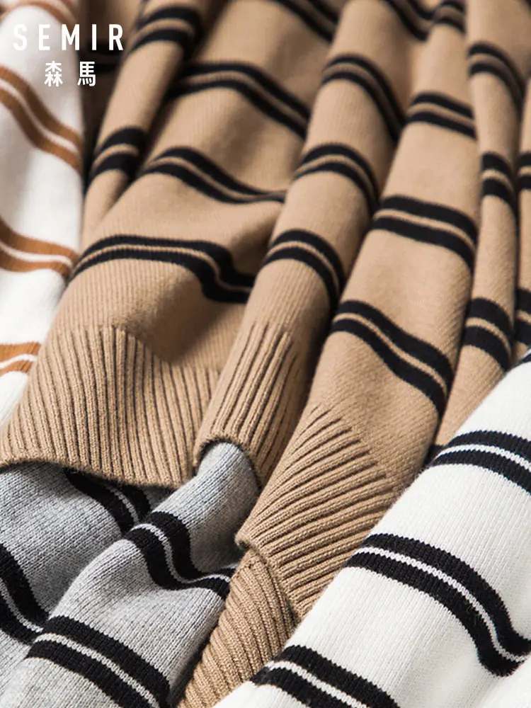 Мужской вязаный кашемировый шерстяной свитер SEMIR повседневный пуловер с круглым